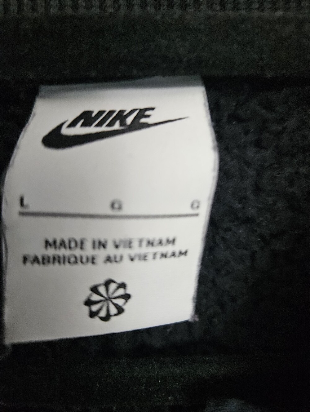 Nike Black Sherpa Longline Jacket with Light Gray Pocket - Picture 4 of 9